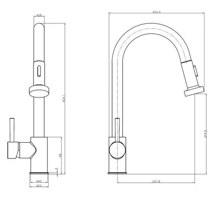 Reginox Marta CH Pull out Kitchen mixer tap Chrome