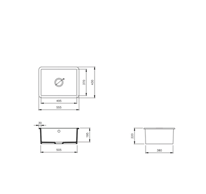 Reginox Mataro II White Ceramic 1 bowl undermount kitchen sink