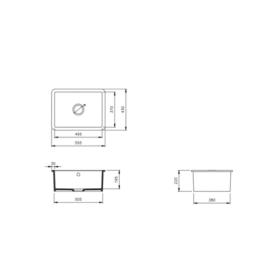 Reginox Mataro II White Ceramic 1 bowl undermount kitchen sink