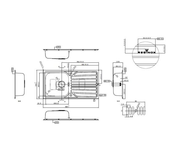 Reginox MONACO 10 Single bowl inset SS kitchen sink 963x498mm