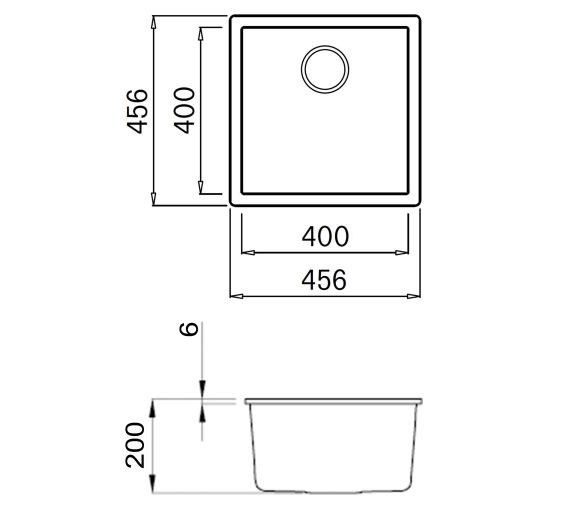 Reginox MULTA 456x456 Composite Inset 1 Bowl Kitchen sink