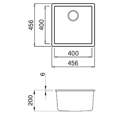 Reginox MULTA 456x456 Composite Inset 1 Bowl Kitchen sink