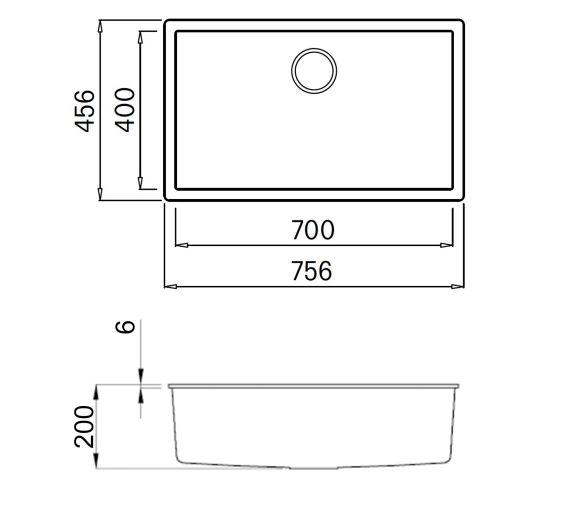 Reginox MULTA 756x456 Composite Inset 1 Bowl Kitchen sink