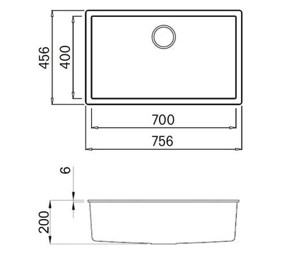 Reginox MULTA 756x456 Composite Inset 1 Bowl Kitchen sink
