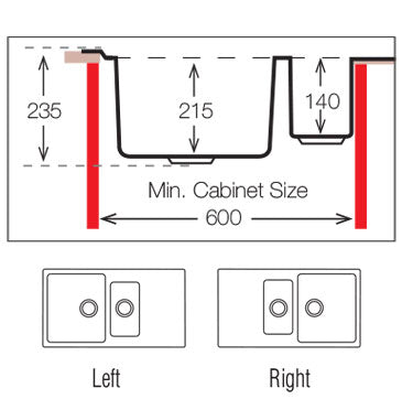 UKinox MF 1000.500.15 Polished 1.5 Bowl Stainless Steel Inset kitchen sink