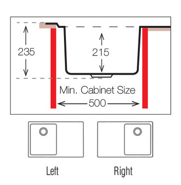 UKinox MM 1000.510 Polished 1 Bowl Stainless Steel Inset kitchen sink