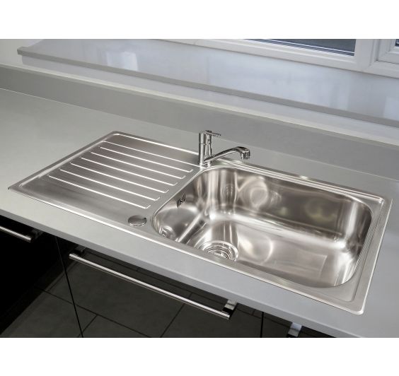 Reginox Minister Reversible 1 bowl Inset SS Kitchen Sink 1000x500mm