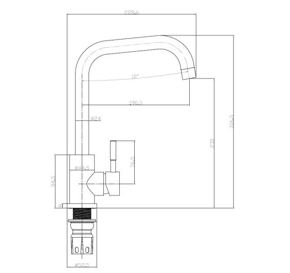 Reginox Salina MB Kitchen mixer tap Matt Black