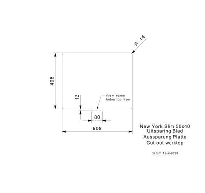 Reginox New York NY 50x40 Slim Inset/Undermount 1 Bowl SS Kitchen Sink