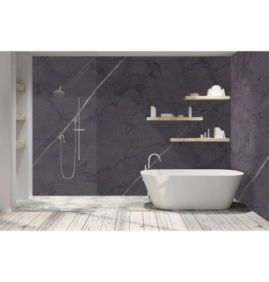 Nero Graphite Shower Panel on 9mm 100% Waterproof Solid Composite core 2400x1185