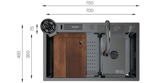 UKinox Niagra Titanium Inset  kitchen sink including Tap and accessories