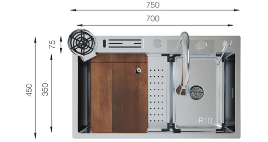 UKinox Niagra Polished Stainless Steel Inset  kitchen sink including Tap and accessories