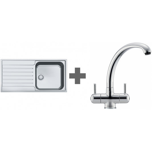 SINK + TAP DEAL Franke ARGOS AGX 611-100 REV SS Inset + Zurich Ch Tap