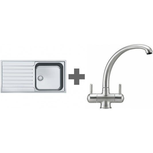 SINK + TAP DEAL Franke ARGOS AGX 611-100 REV SS Inset + Zurich SS Tap