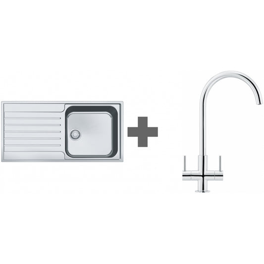 SINK + TAP DEAL Franke ARGOS AGX 611-100 REV SS Inset + Hestia J Ch Tap