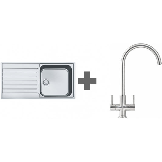 SINK + TAP DEAL Franke ARGOS AGX 611-100 REV SS Inset + Hestia J SS Tap