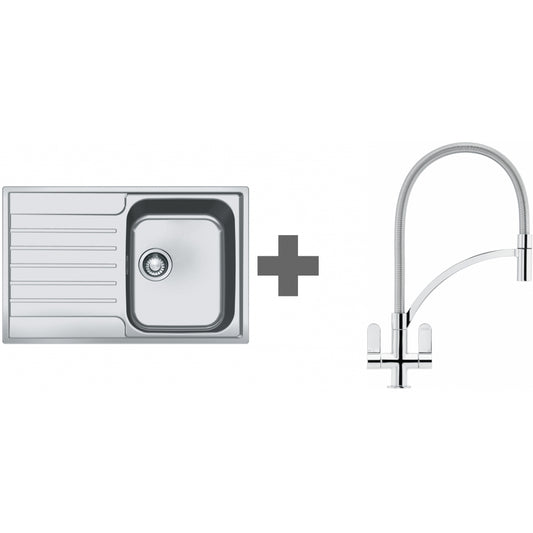 SINK + TAP DEAL Franke ARGOS AGX 611-78 REV SS Inset + Zelus Chrome Tap