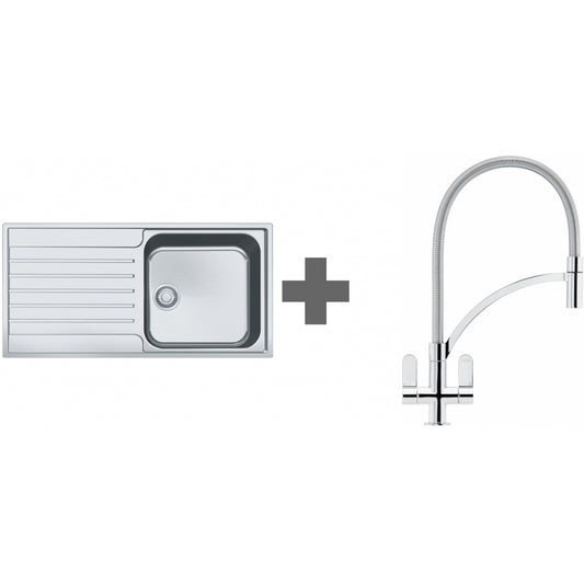 SINK + TAP DEAL Franke ARGOS AGX 611-100 REV SS Inset + Zelus Chrome Tap