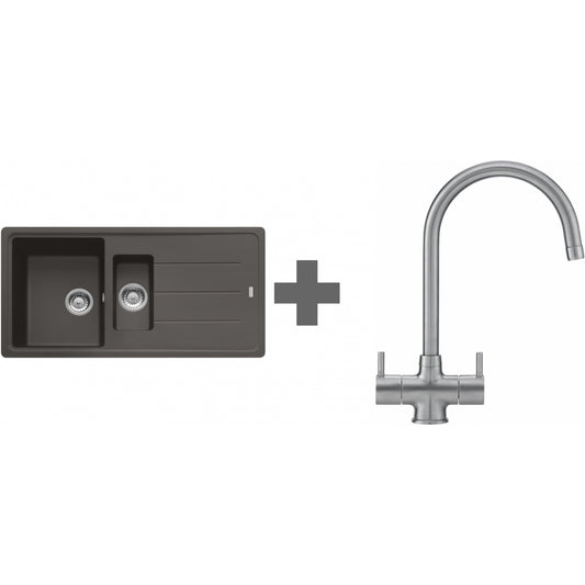 SINK + TAP DEAL Franke BASIS BFG 651 REV Slate Grey Granite + Choice of 8 Taps