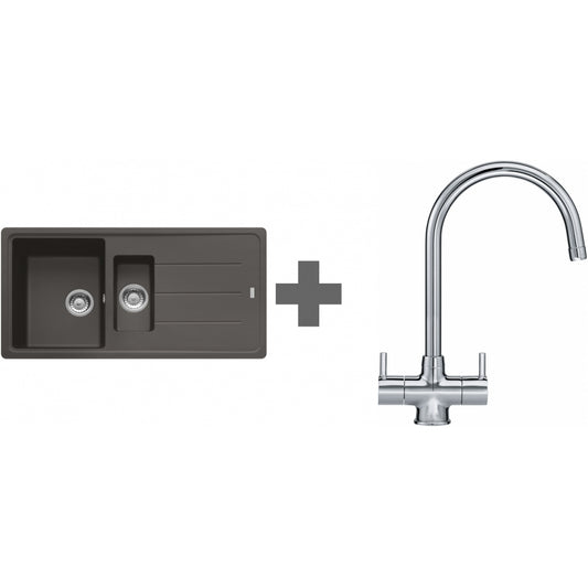 SINK + TAP DEAL Franke BASIS BFG 651 REV Slate Grey Granite + Choice of 8 Taps