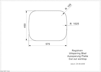 Reginox RL226S2TH  Compact 1 bowl Reversible SS kitchen sink