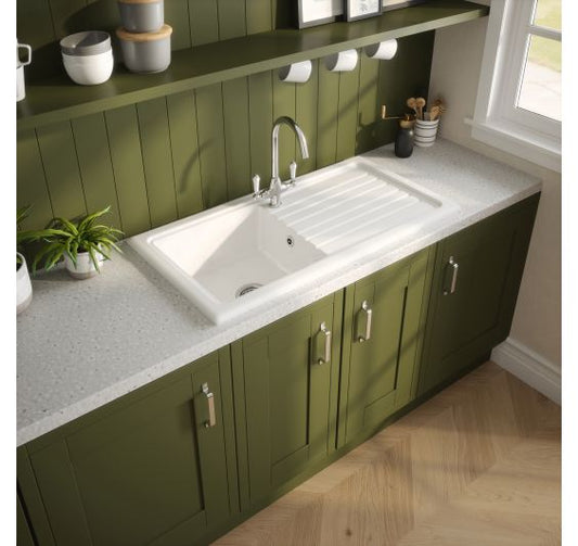 Reginox RL304CWII White Ceramic 1 bowl reversible kitchen sink