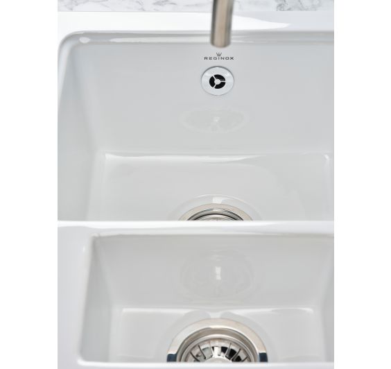 Reginox RL501CWII White Ceramic 1.5 bowl reversible kitchen sink