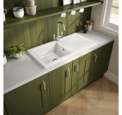 Reginox RL504CWII White Ceramic 1 bowl reversible kitchen sink