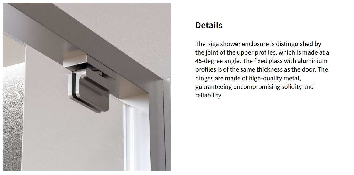 Novellini Riga 2P, 1 Sliding Shower door + 1 Fixed Panel Gold/Bronze/Inox