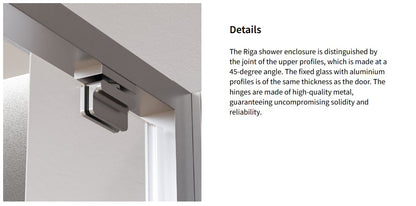 Novellini Riga 2P, 1 Sliding Shower door + 1 Fixed Panel Gold/Bronze/Inox