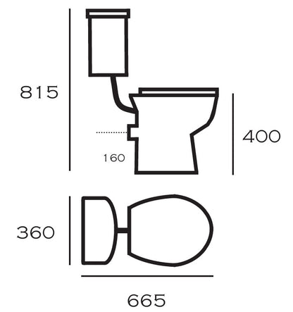 VRB Romana Low Level Oval Shaped Toilet With Heavy Duty Seat 1017_HD
