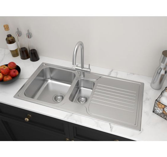 Reginox SENATOR 15 1.5 bowl inset SS kitchen sink 1000x500mm