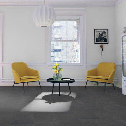 LVT Flooring Charcoal Slate - Lignum Core Tile - Pack Size: 2.23m²