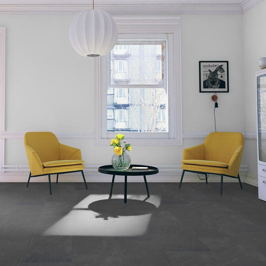LVT Flooring Charcoal Slate - Lignum Core Tile - Pack Size: 2.23m²