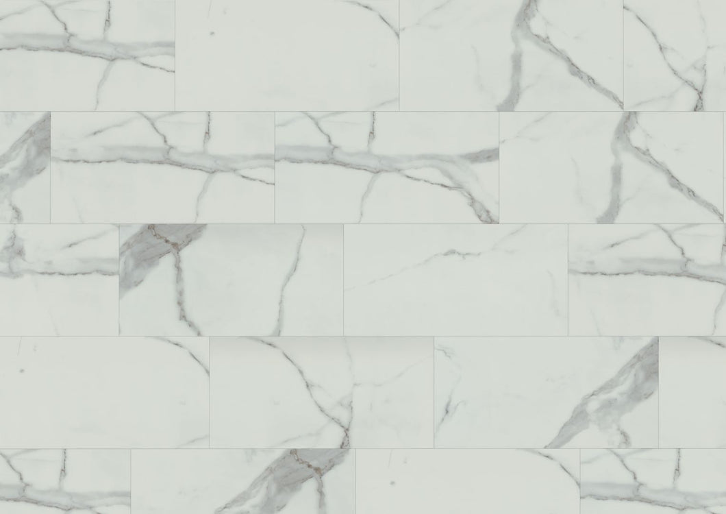 Carrara White Marble Matt - Lignum Core Tile - Pack Size:2.23m²