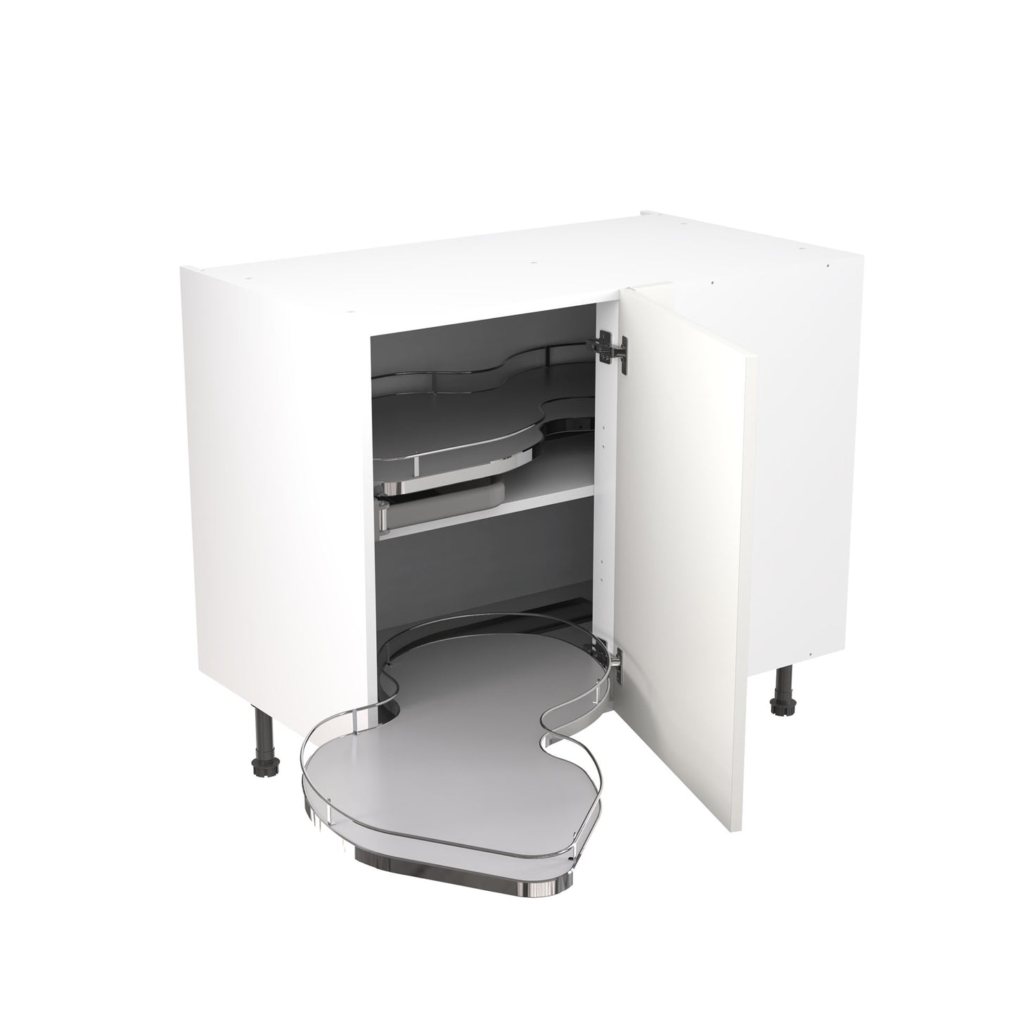 Shaker UltraMatt White Base Kitchen Cabinets with UNICLIC Technology, Flat packed