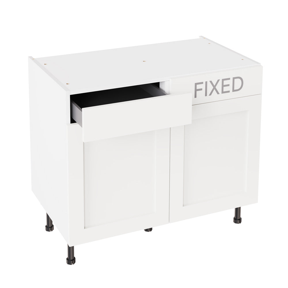 Shaker UltraMatt White Base Kitchen Cabinets with UNICLIC Technology, Flat packed
