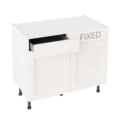 Shaker UltraMatt White Base Kitchen Cabinets with UNICLIC Technology, Flat packed