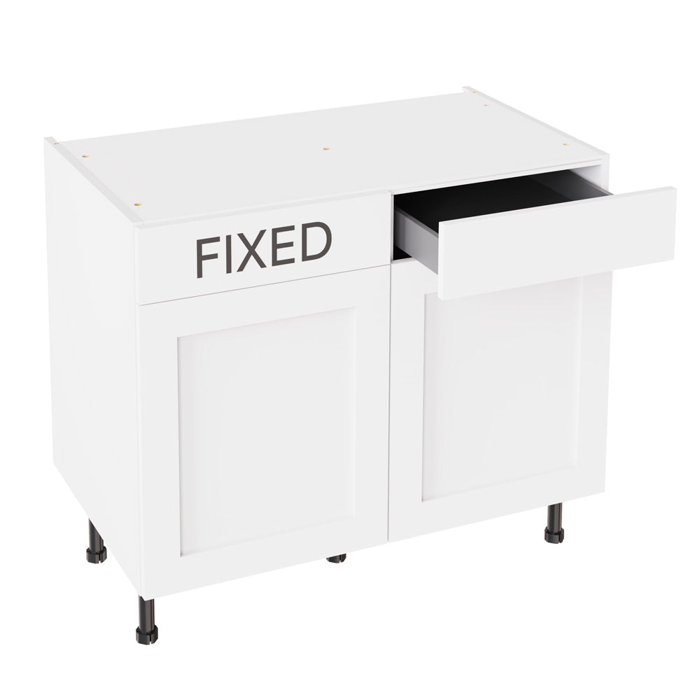 Shaker UltraMatt White Base Kitchen Cabinets with UNICLIC Technology, Flat packed