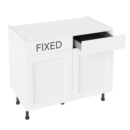 Shaker UltraMatt White Base Kitchen Cabinets with UNICLIC Technology, Flat packed