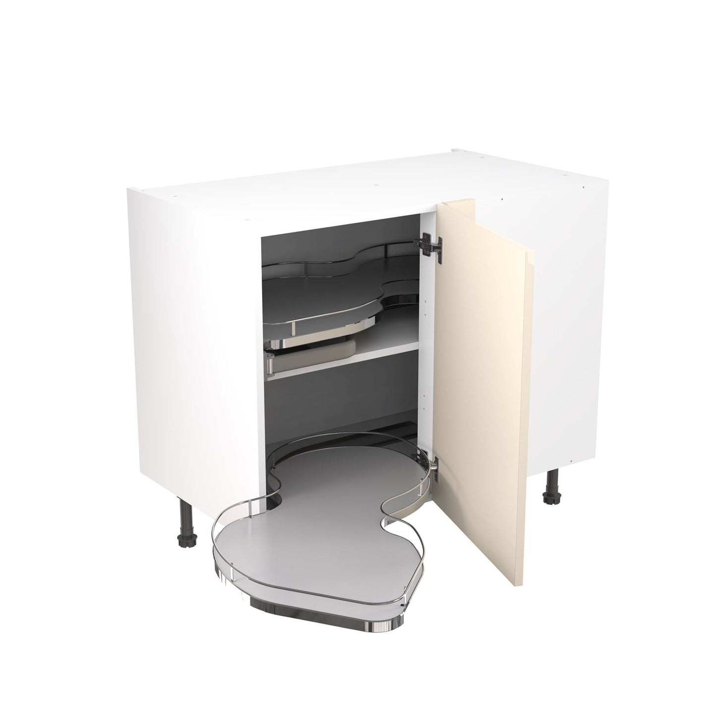 Slab Super Gloss Cashmere Base Kitchen Cabinets with UNICLIC Technology, Flat packed