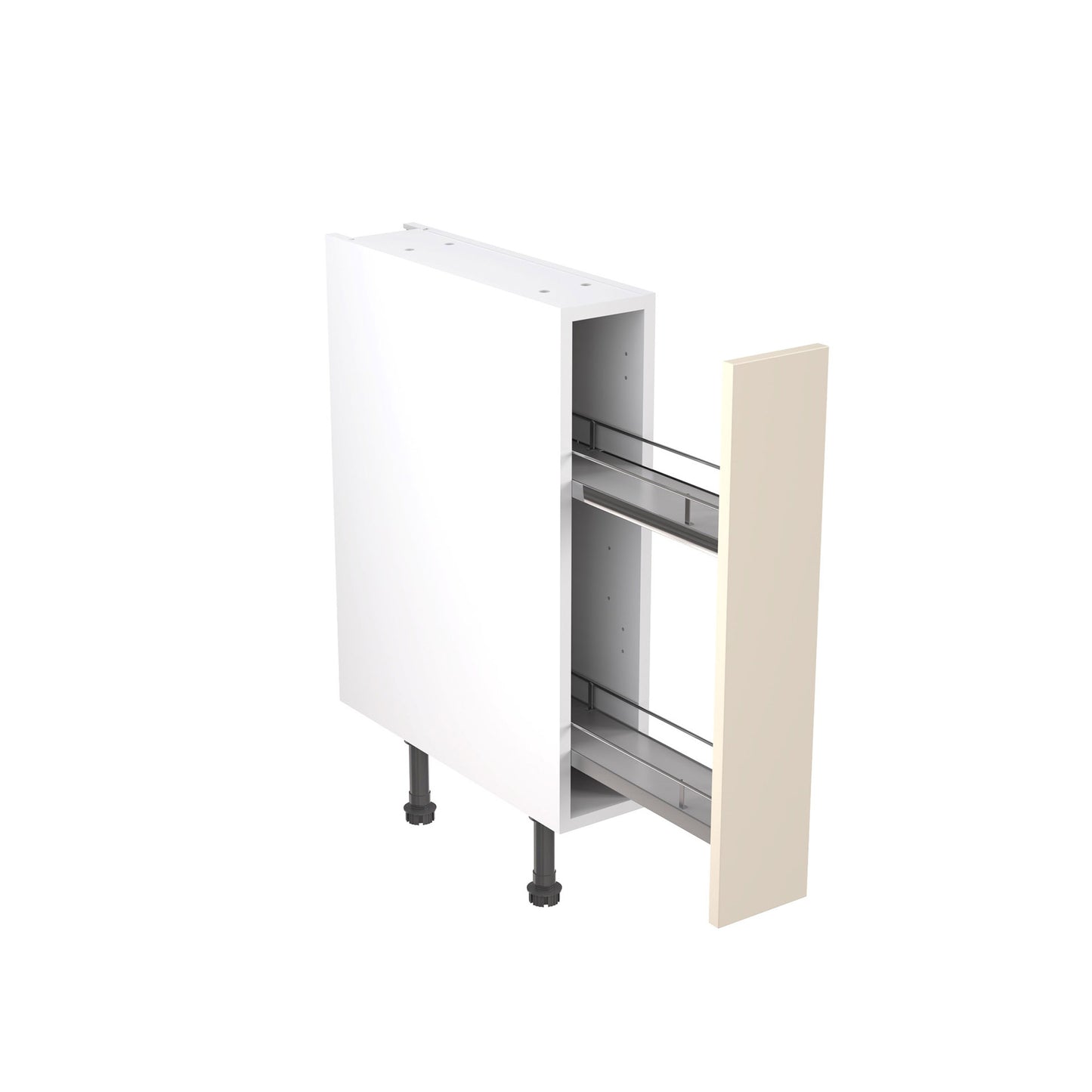 Slab Super Gloss Cashmere Base Kitchen Cabinets with UNICLIC Technology, Flat packed