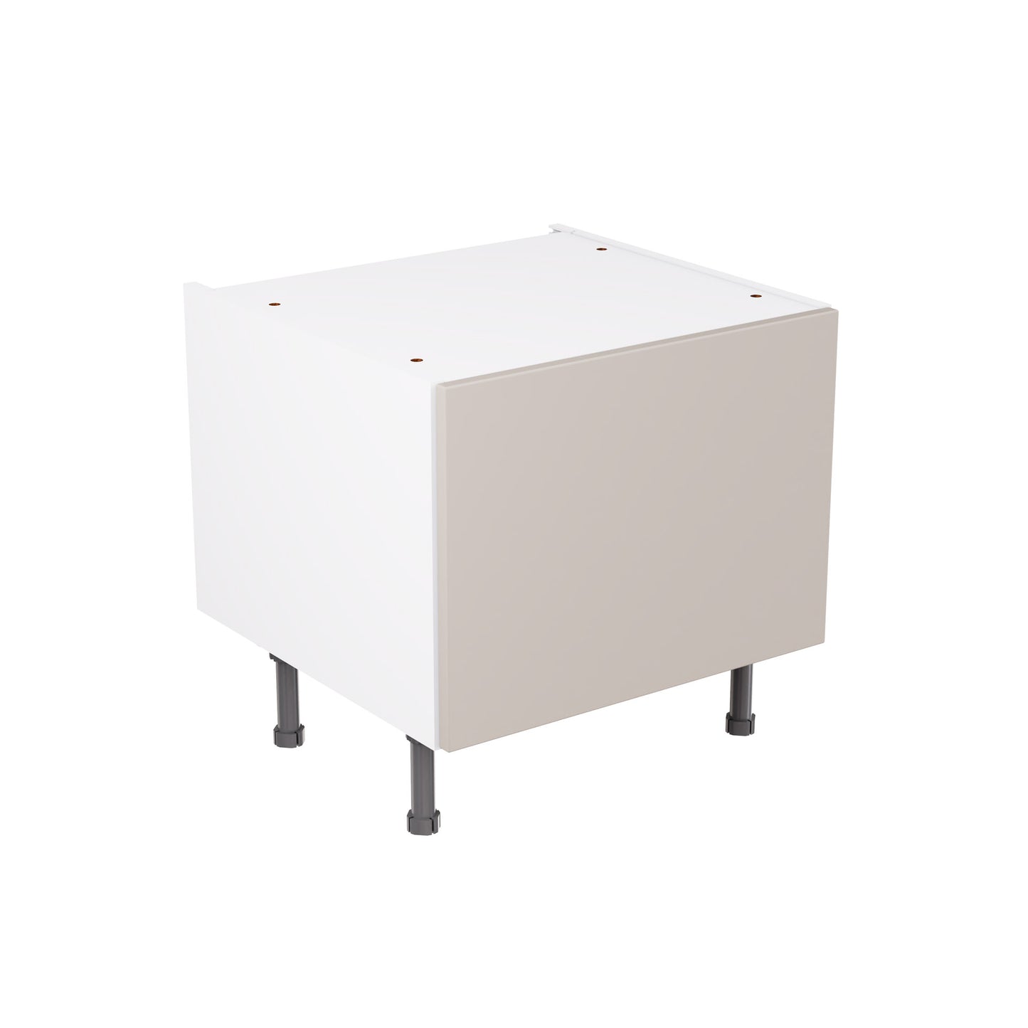 Slab Super Gloss Light Grey Base Kitchen Cabinets with UNICLIC Technology, Flat packed