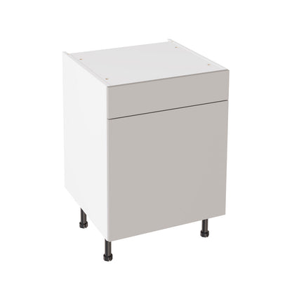 Slab Super Gloss Light Grey Base Kitchen Cabinets with UNICLIC Technology, Flat packed