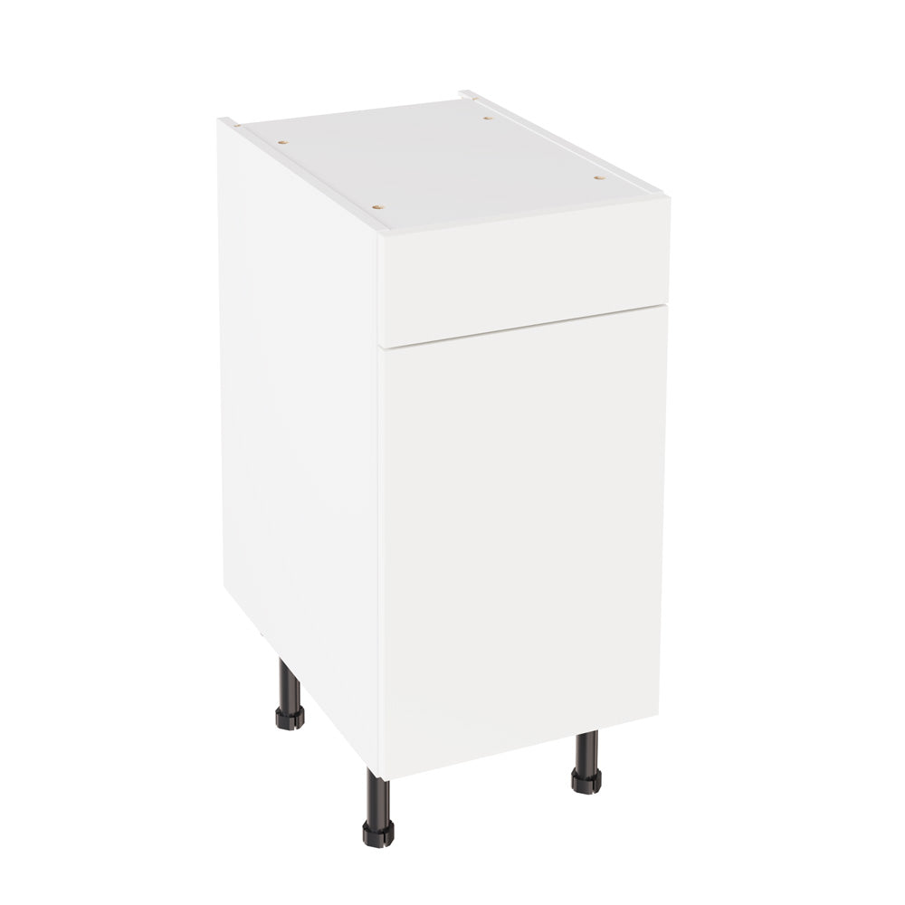 Slab Super Gloss White Base Kitchen Cabinets with UNICLIC Technology, Flat packed