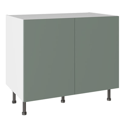 Slab SuperMatt Agave Green Base Kitchen Cabinets with UNICLIC Technology, Flat packed