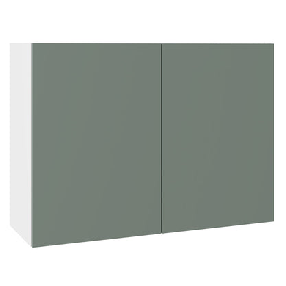 True Handleless SuperMatt Agave Green Kitchen Wall Cabinets with UNICLIC Technology, Flat packed