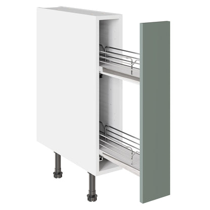 Slab SuperMatt Agave Green Base Kitchen Cabinets with UNICLIC Technology, Flat packed