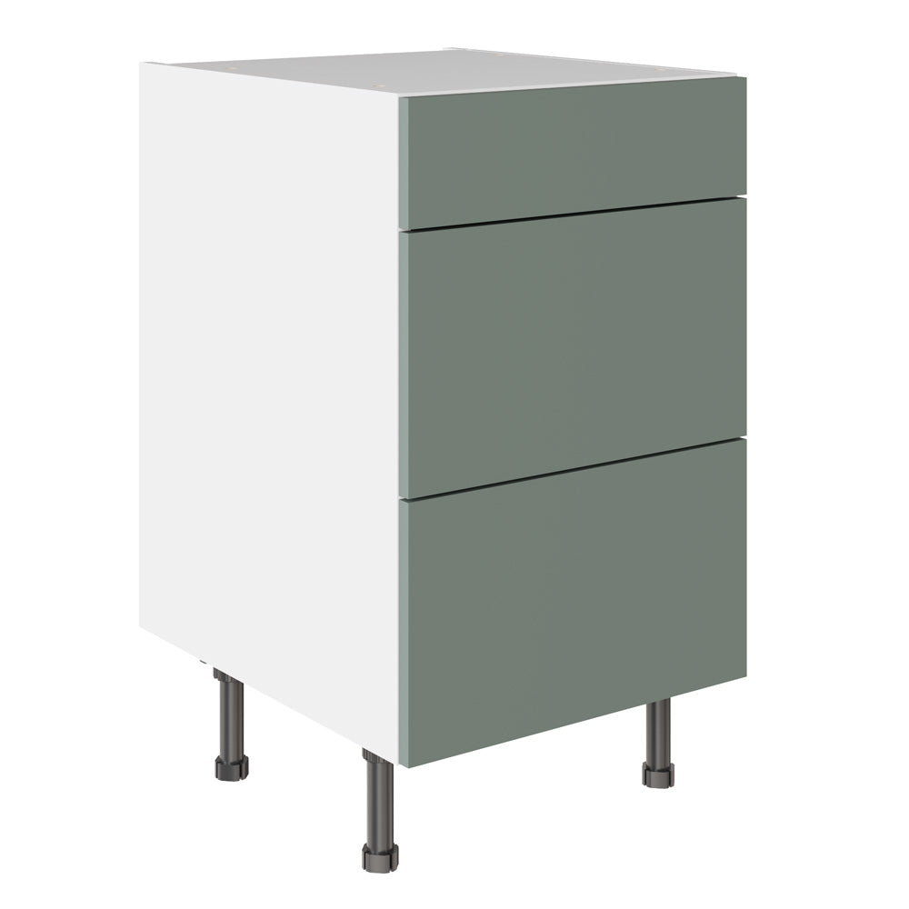 Slab SuperMatt Agave Green Base Kitchen Cabinets with UNICLIC Technology, Flat packed