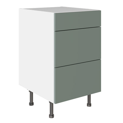 Slab SuperMatt Agave Green Base Kitchen Cabinets with UNICLIC Technology, Flat packed